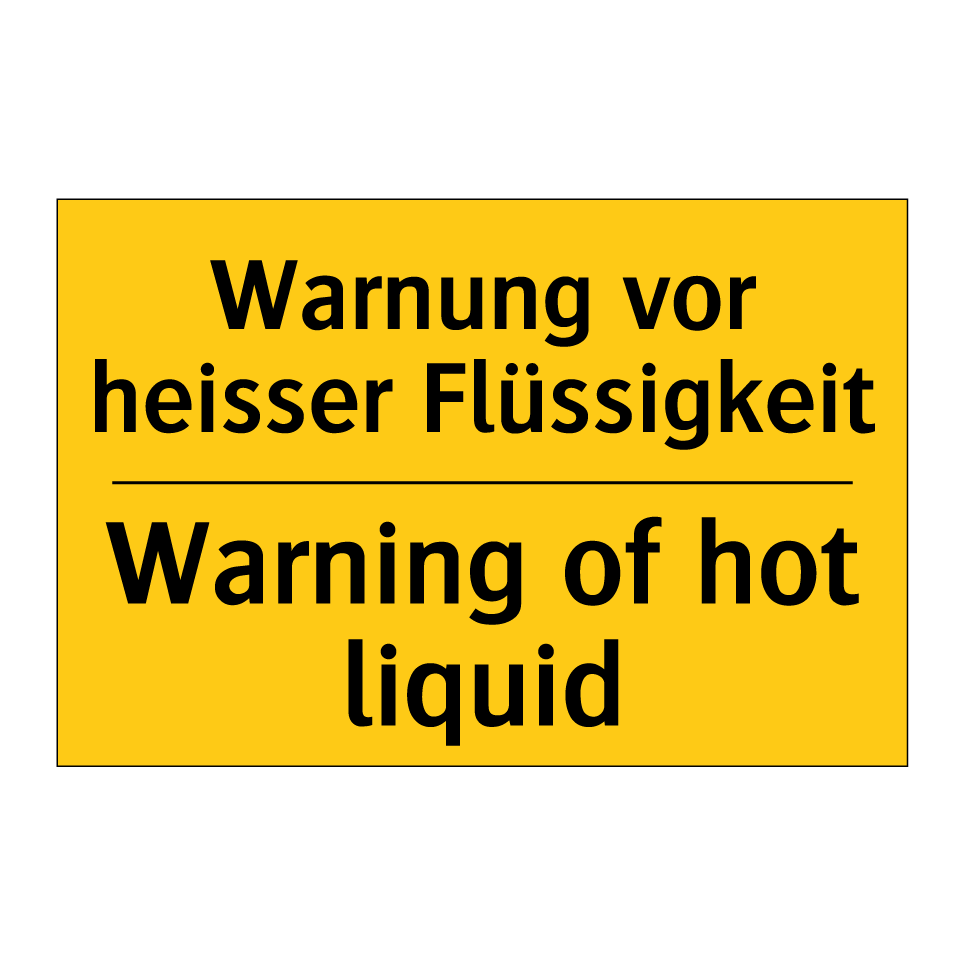 Warnung vor heisser Flüssigkeit /.../ - Warning of hot liquid