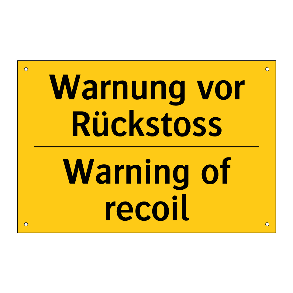 Warnung vor Rückstoss - Warning of recoil