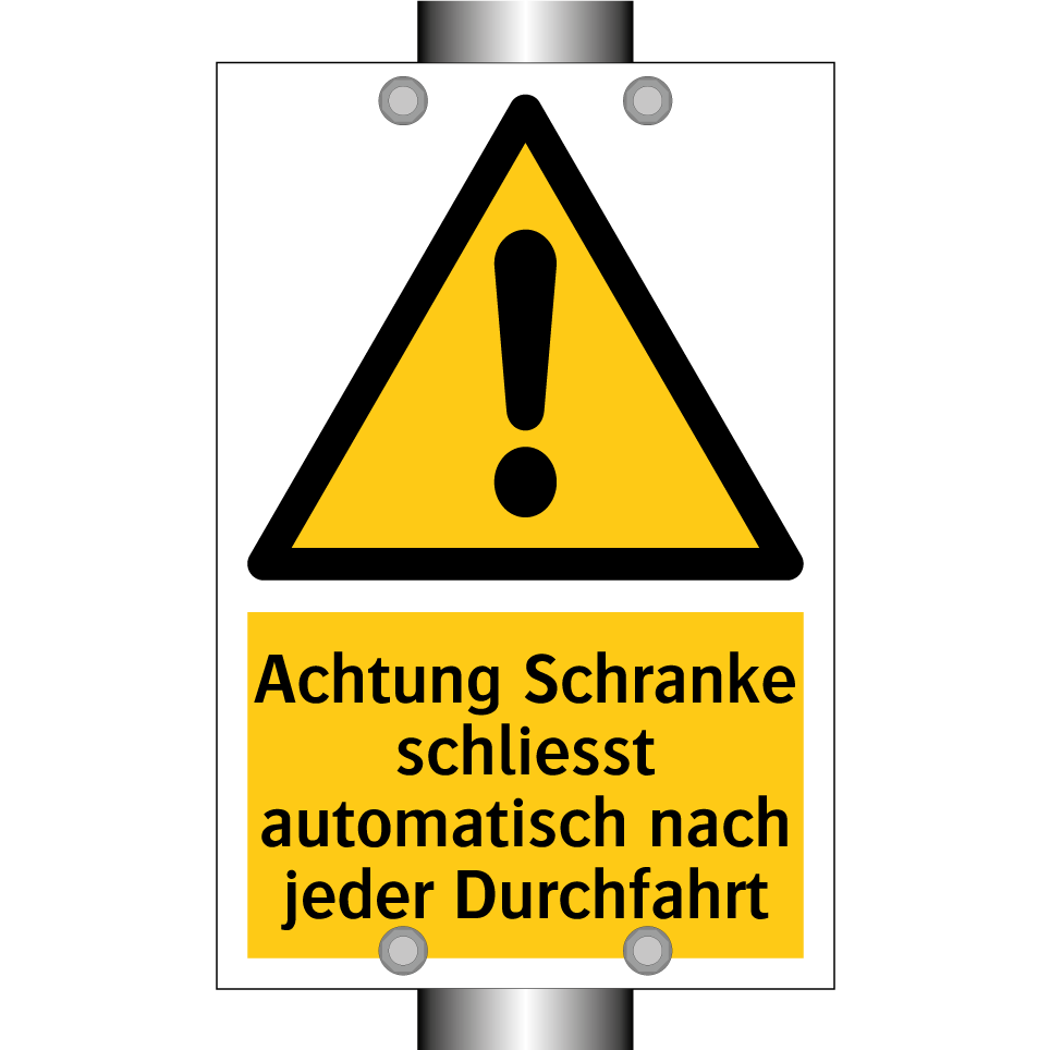 Achtung Schranke schliesst automatisch nach jeder Durchfahrt