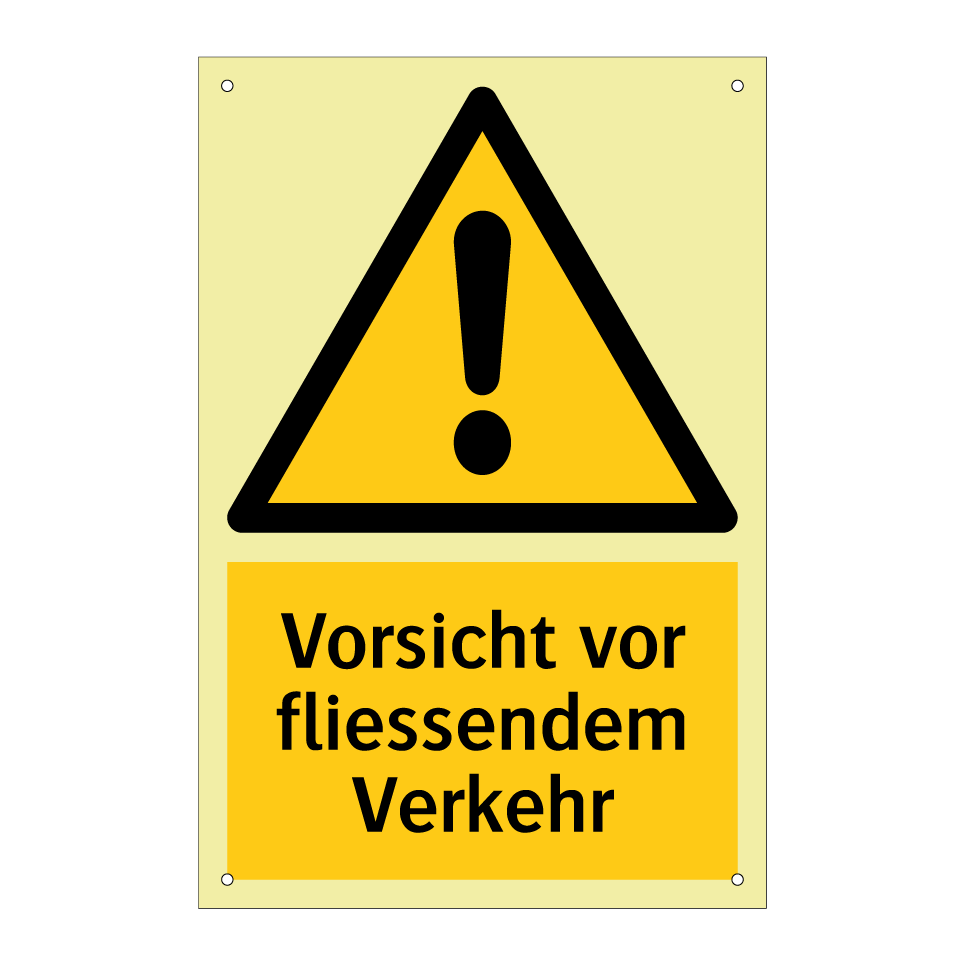 Vorsicht vor fliessendem Verkehr