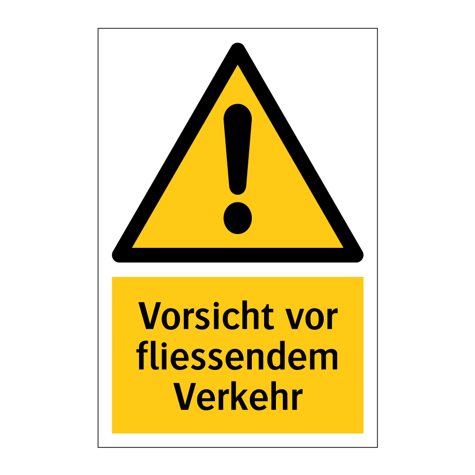 Vorsicht vor fliessendem Verkehr