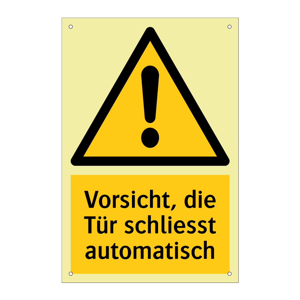 Vorsicht, die Tür schliesst automatisch
