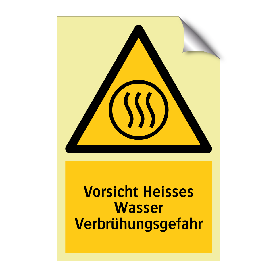 Vorsicht Heisses Wasser Verbrühungsgefahr