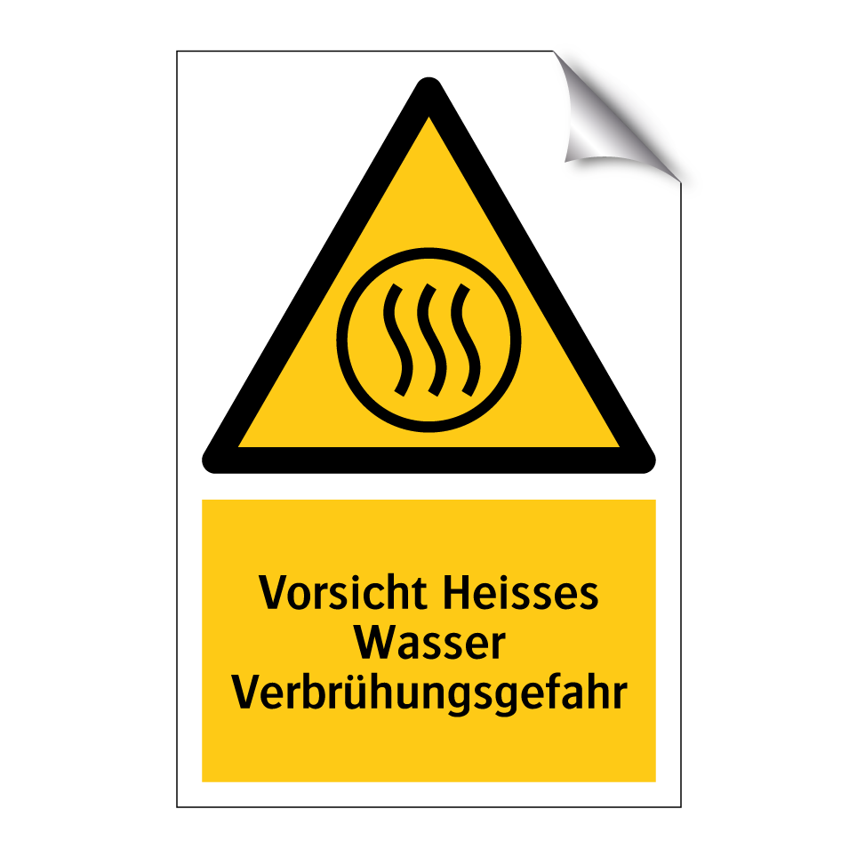 Vorsicht Heisses Wasser Verbrühungsgefahr