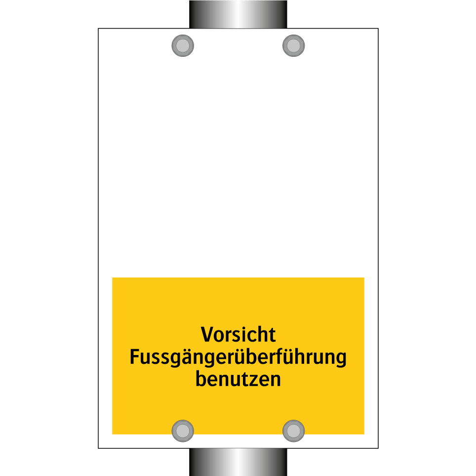 Vorsicht Fussgängerüberführung benutzen