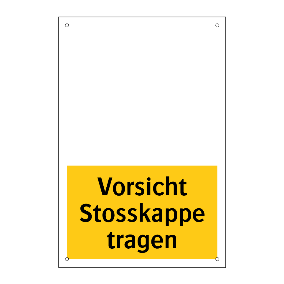 Vorsicht Stosskappe tragen