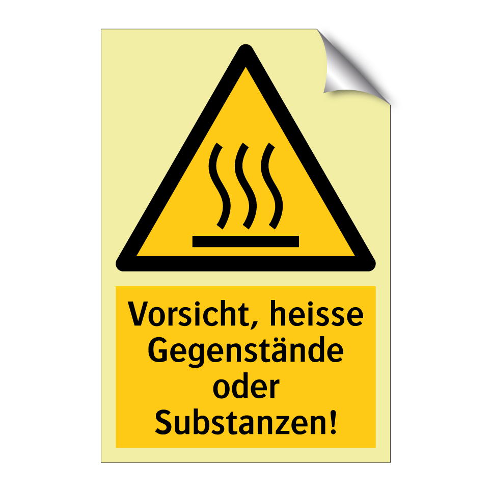 Vorsicht, heisse Gegenstände oder Substanzen!
