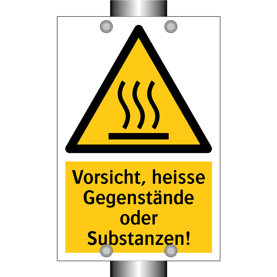 Vorsicht, heisse Gegenstände oder Substanzen!
