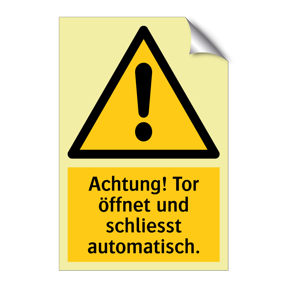 Achtung! Tor öffnet und schliesst automatisch.