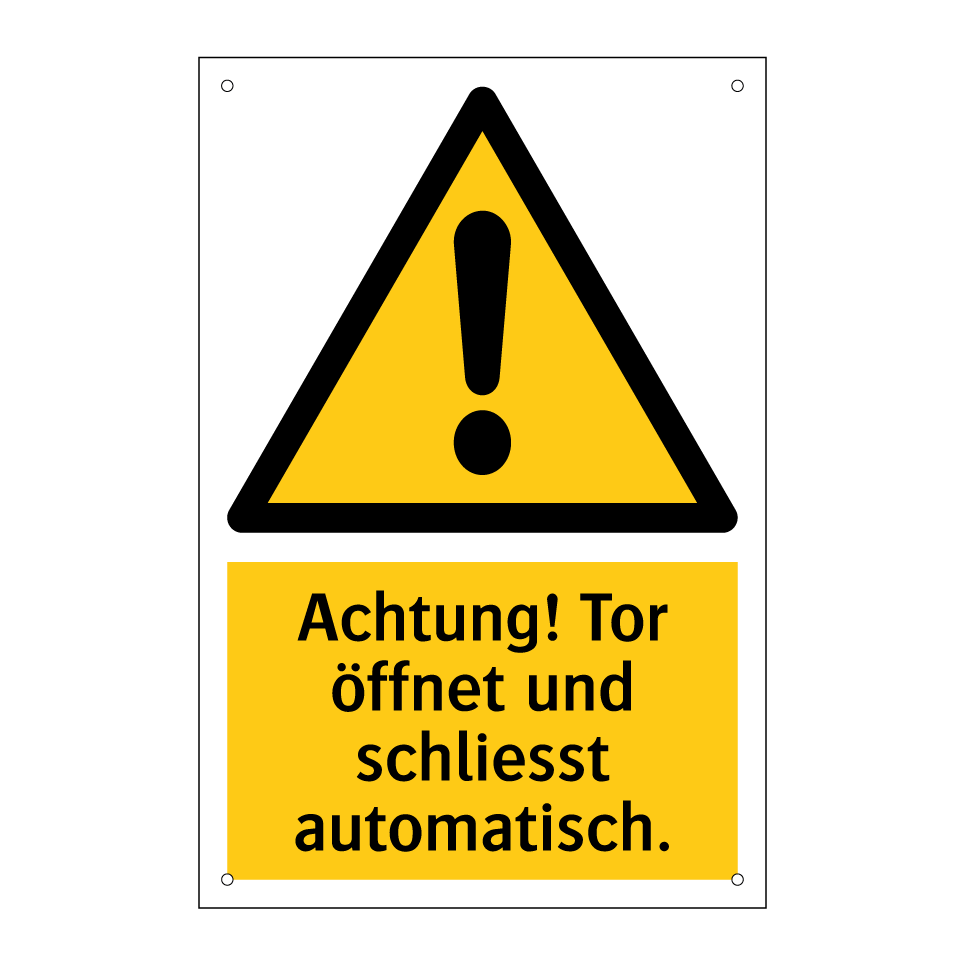 Achtung! Tor öffnet und schliesst automatisch.