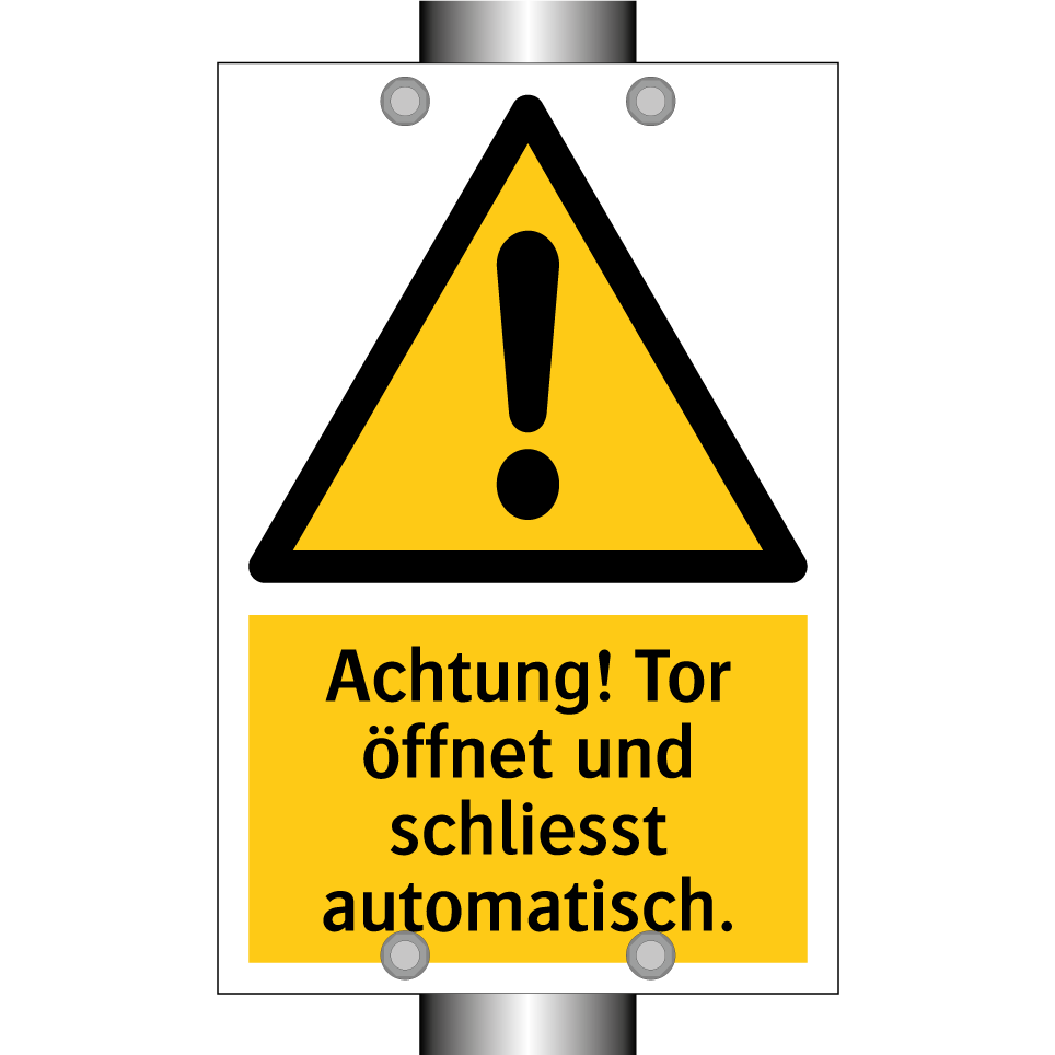 Achtung! Tor öffnet und schliesst automatisch.