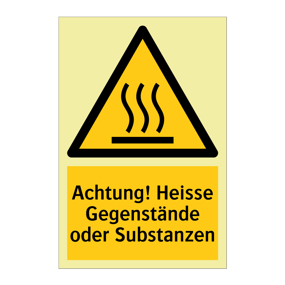 Achtung! Heisse Gegenstände oder Substanzen