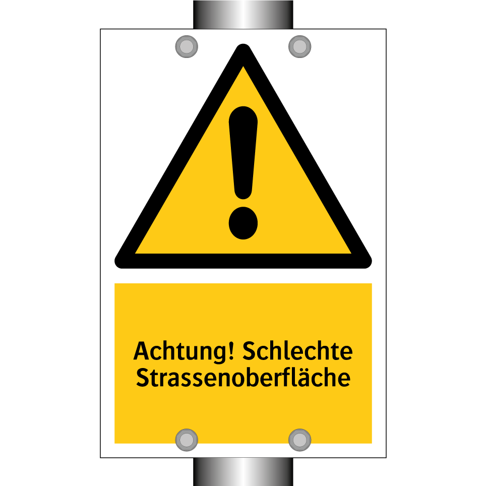 Achtung! Schlechte Strassenoberfläche