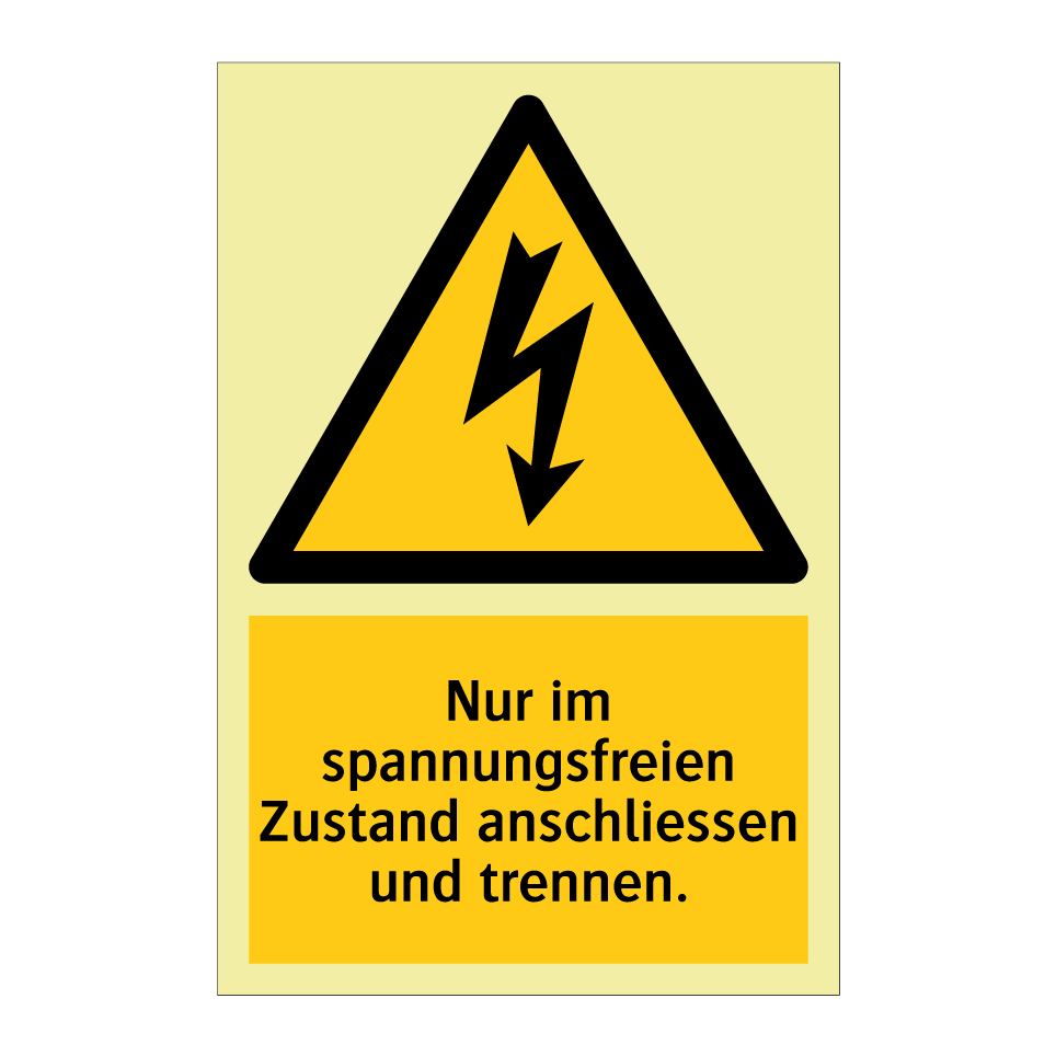 Nur im spannungsfreien Zustand anschliessen und trennen.