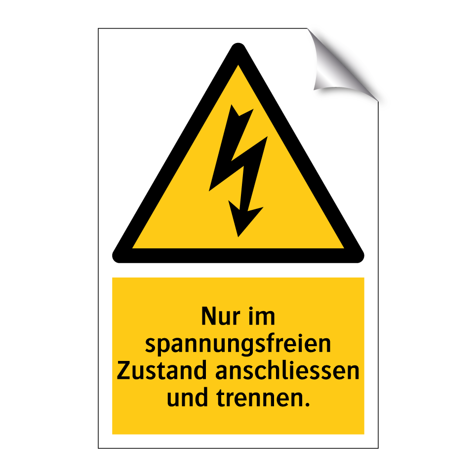 Nur im spannungsfreien Zustand anschliessen und trennen.