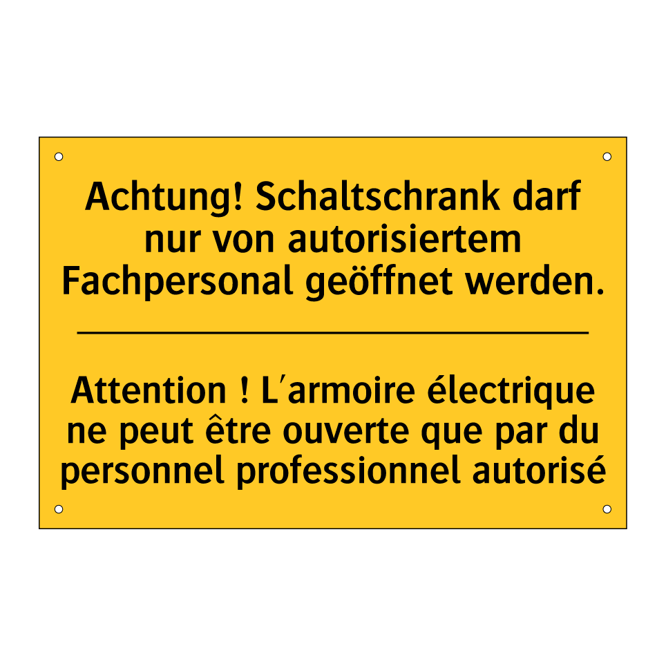 Achtung! Schaltschrank darf nur  /.../ - Attention ! L'armoire électrique  /.../