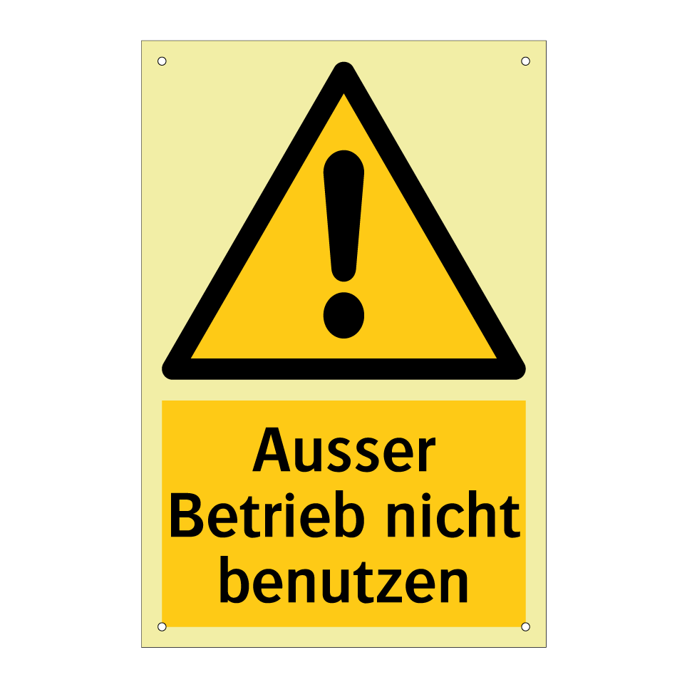 Ausser Betrieb nicht benutzen
