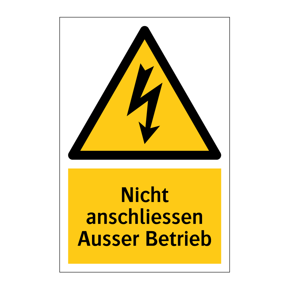 Nicht anschliessen Ausser Betrieb
