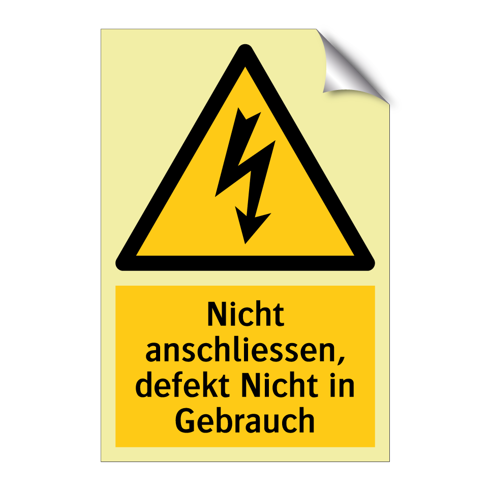 Nicht anschliessen, defekt Nicht in Gebrauch