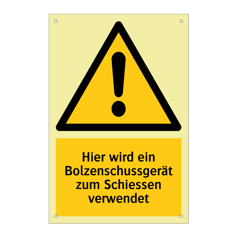 Hier wird ein Bolzenschussgerät zum Schiessen verwendet