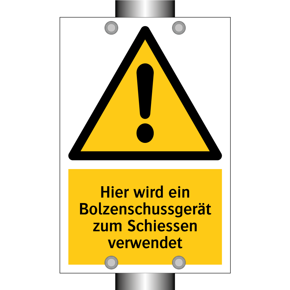 Hier wird ein Bolzenschussgerät zum Schiessen verwendet