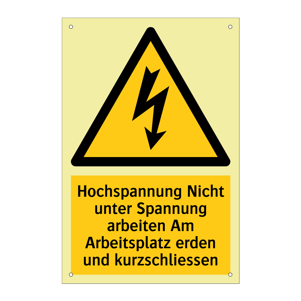 Hochspannung Nicht unter Spannung arbeiten Am Arbeitsplatz erden und kurzschliessen