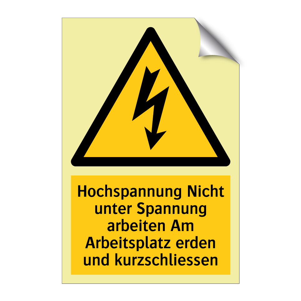 Hochspannung Nicht unter Spannung arbeiten Am Arbeitsplatz erden und kurzschliessen