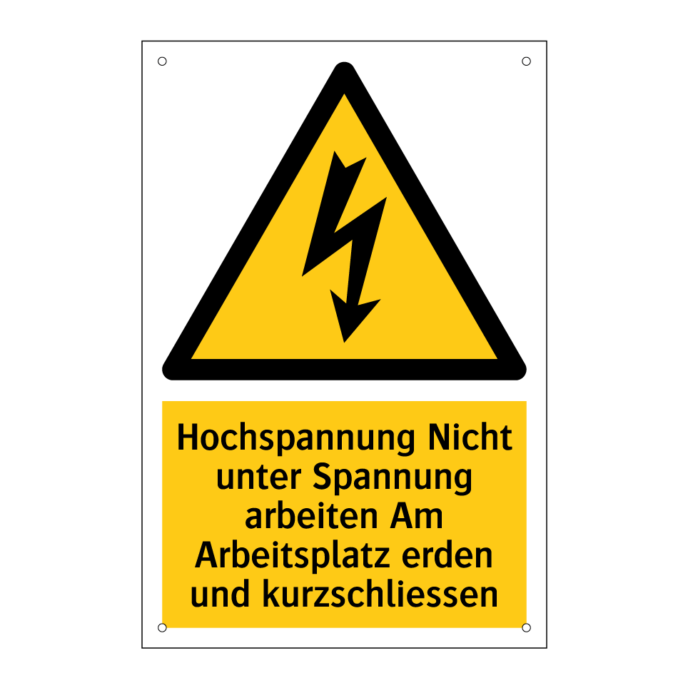 Hochspannung Nicht unter Spannung arbeiten Am Arbeitsplatz erden und kurzschliessen