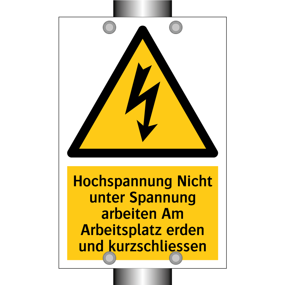 Hochspannung Nicht unter Spannung arbeiten Am Arbeitsplatz erden und kurzschliessen