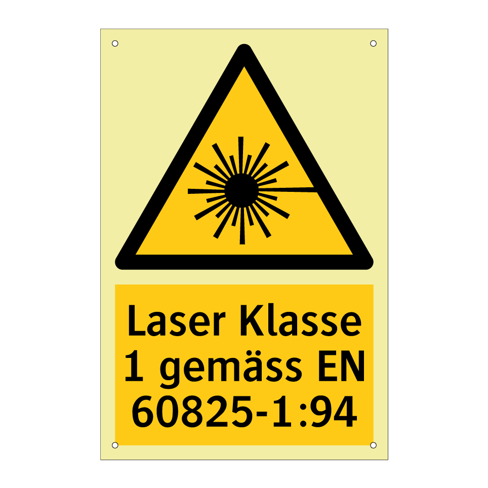Laser Klasse 1 gemäss EN 60825-1:94