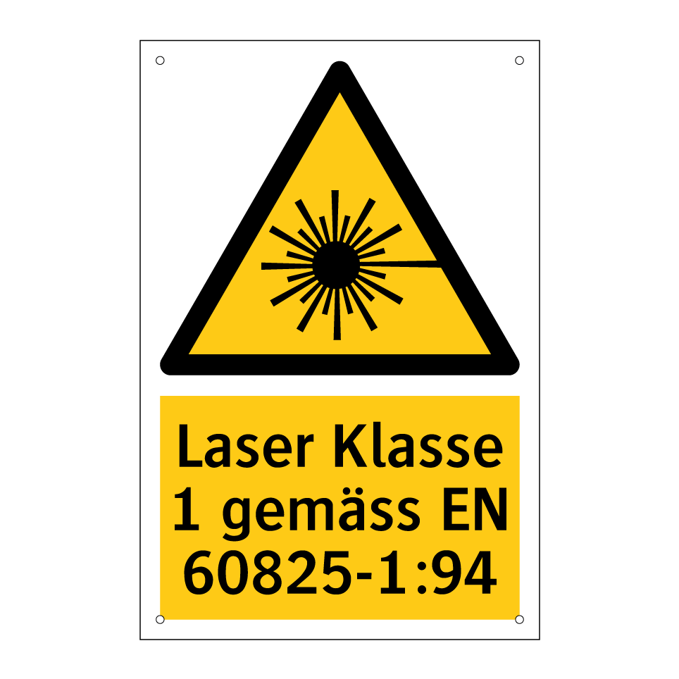 Laser Klasse 1 gemäss EN 60825-1:94