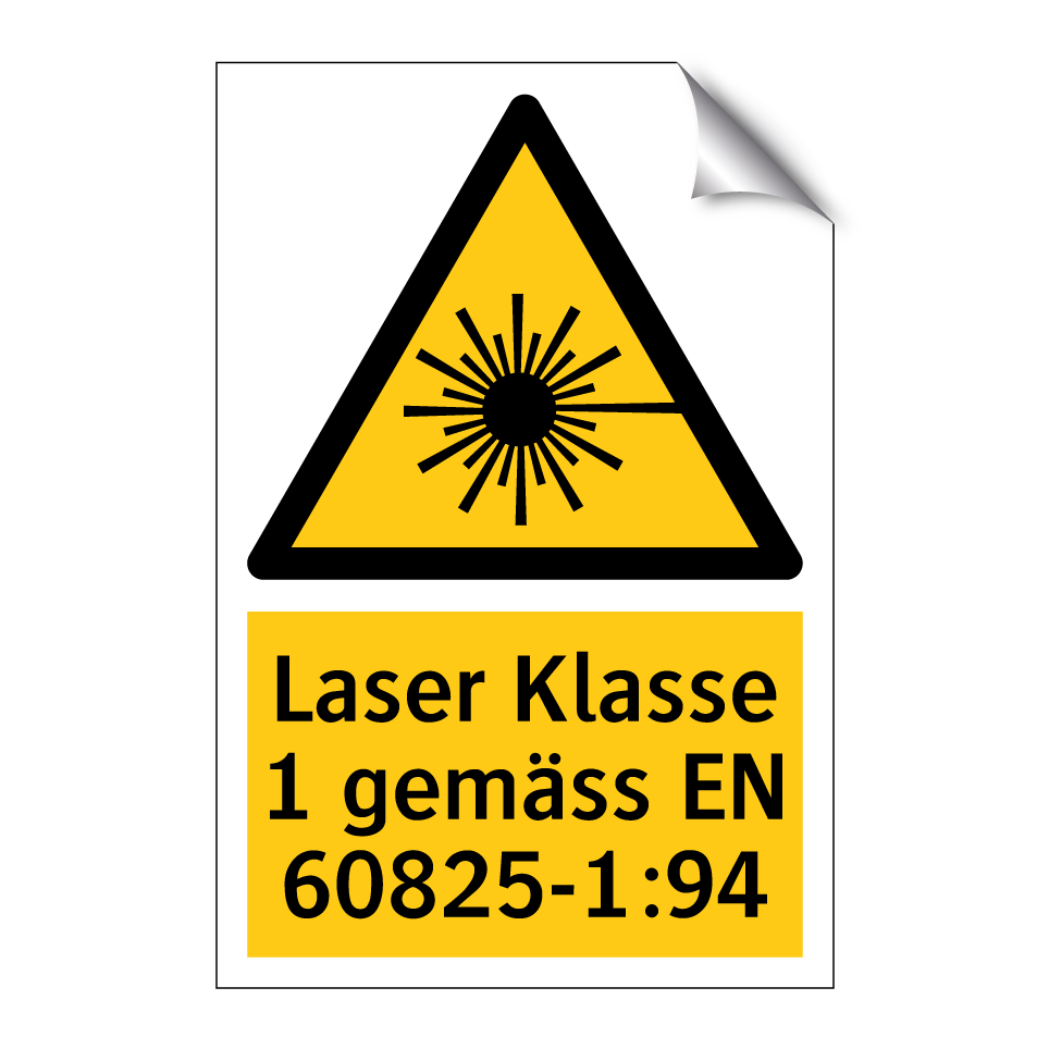 Laser Klasse 1 gemäss EN 60825-1:94