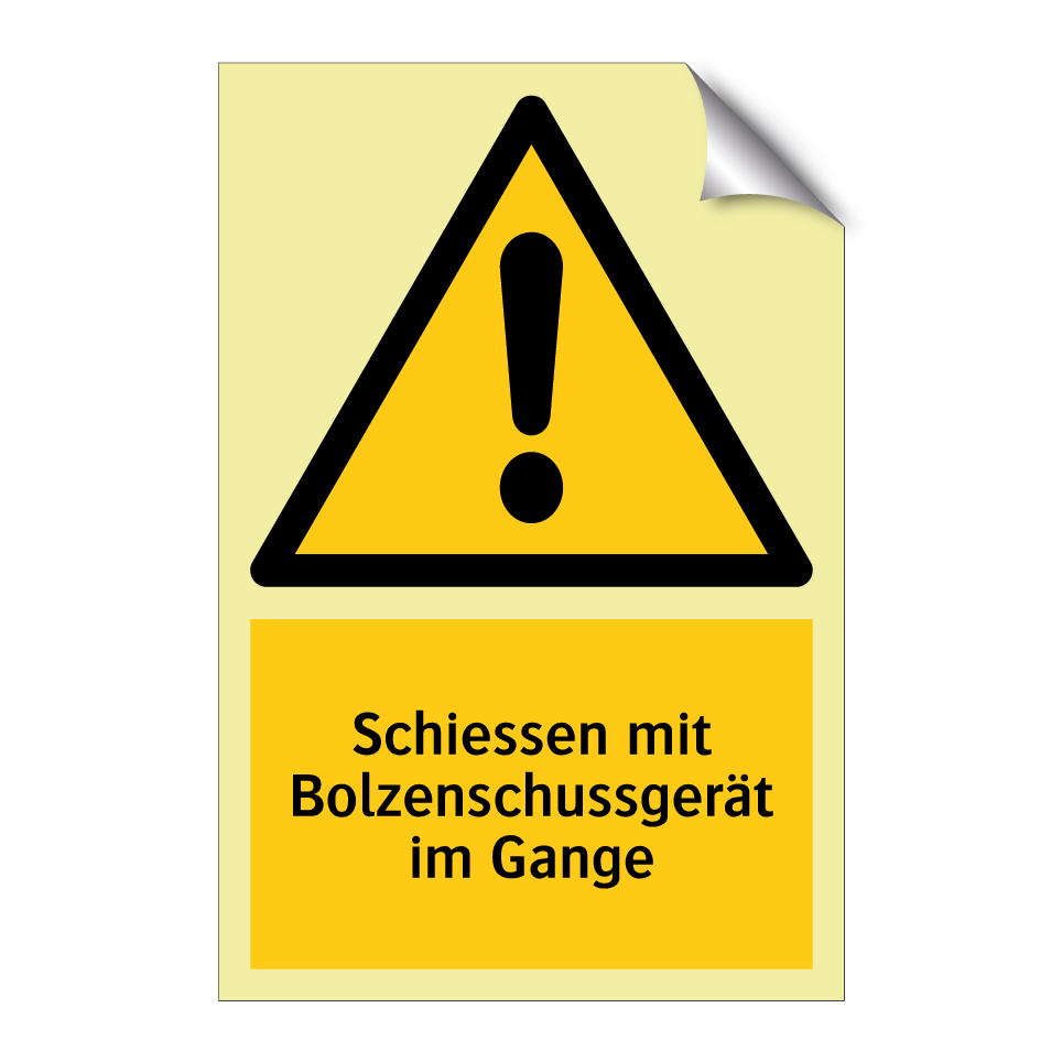 Schiessen mit Bolzenschussgerät im Gange