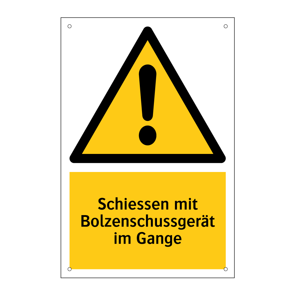 Schiessen mit Bolzenschussgerät im Gange
