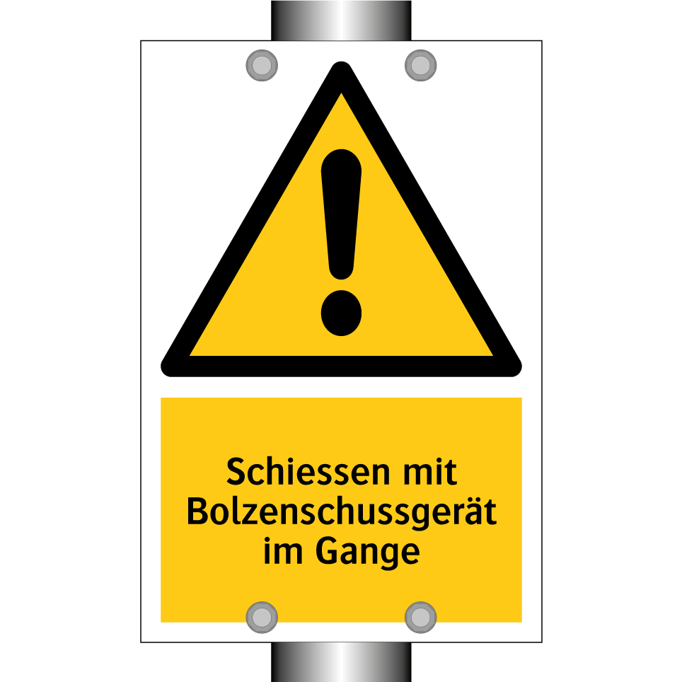 Schiessen mit Bolzenschussgerät im Gange