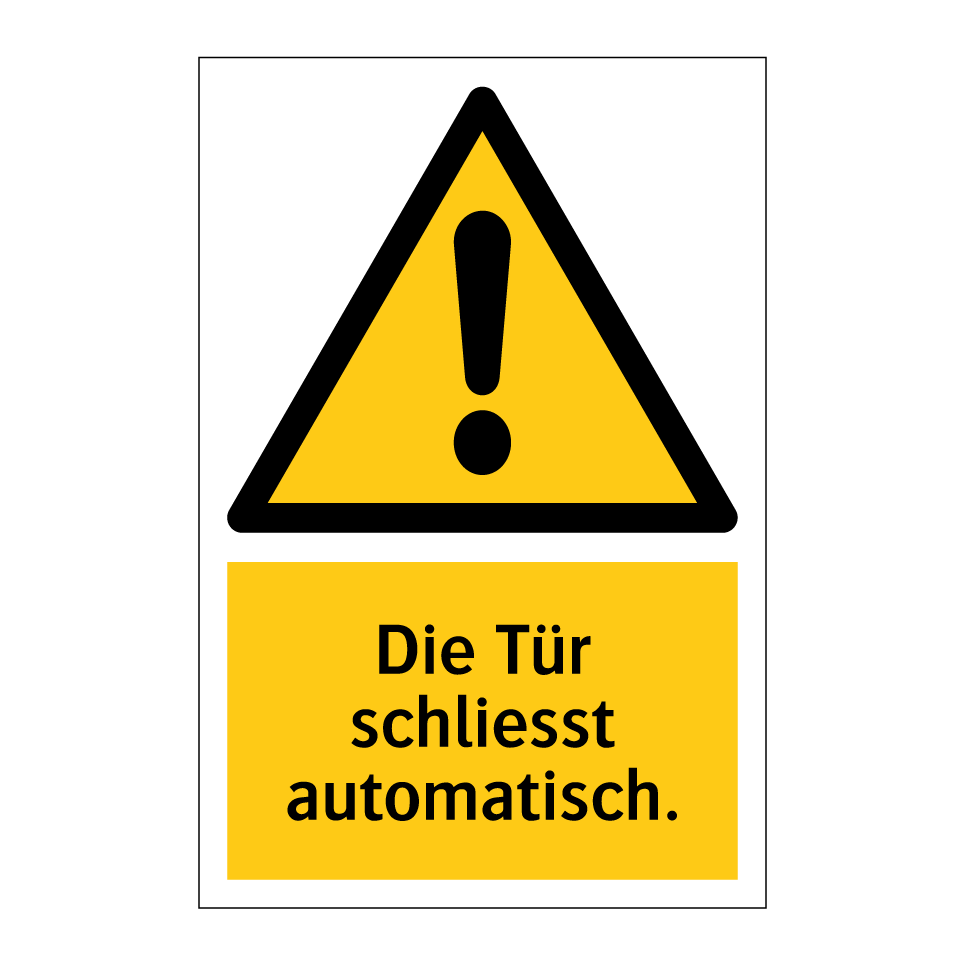 Die Tür schliesst automatisch.
