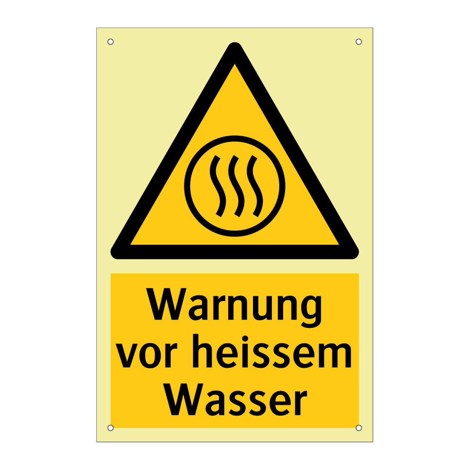 Warnung vor heissem Wasser