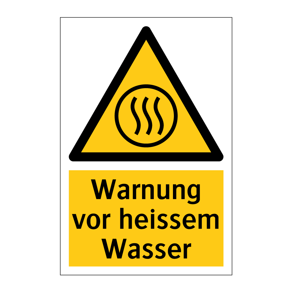 Warnung vor heissem Wasser