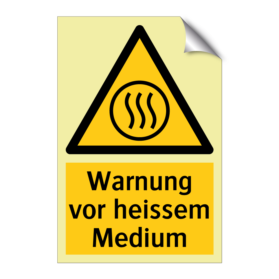 Warnung vor heissem Medium