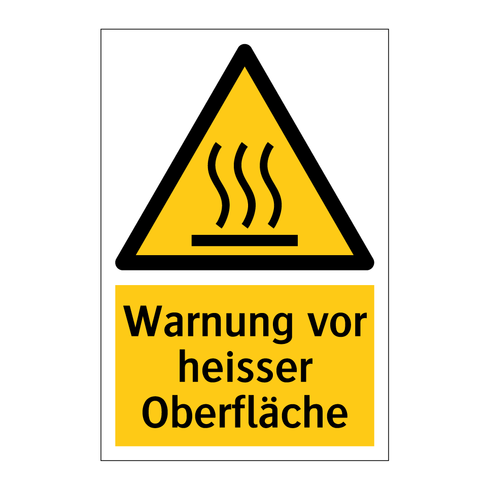 Warnung vor heisser Oberfläche
