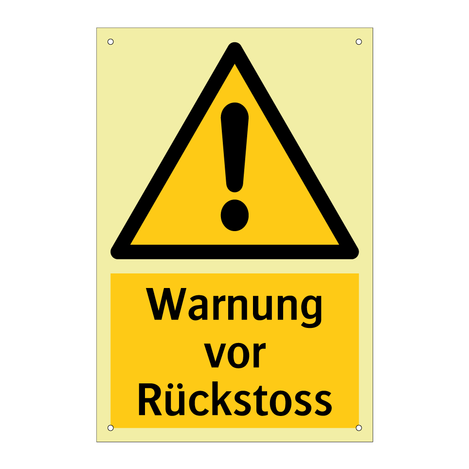 Warnung vor Rückstoss