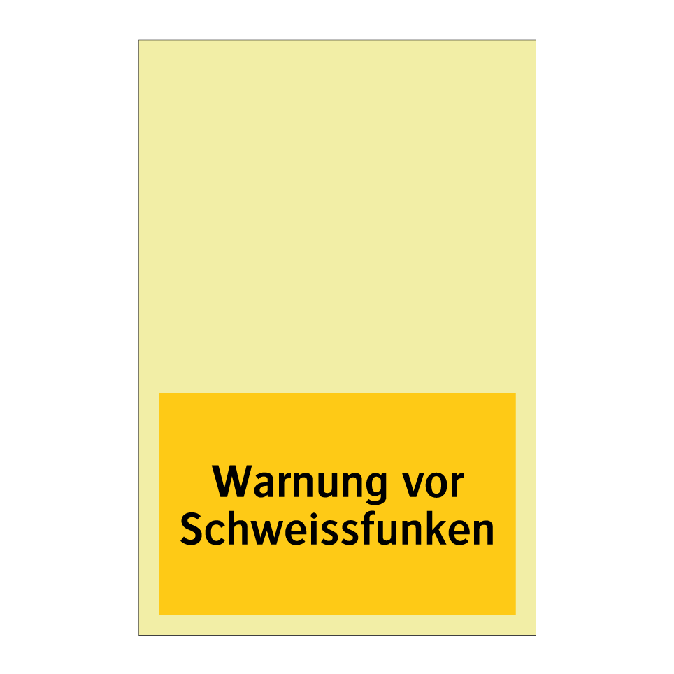 Warnung vor Schweissfunken