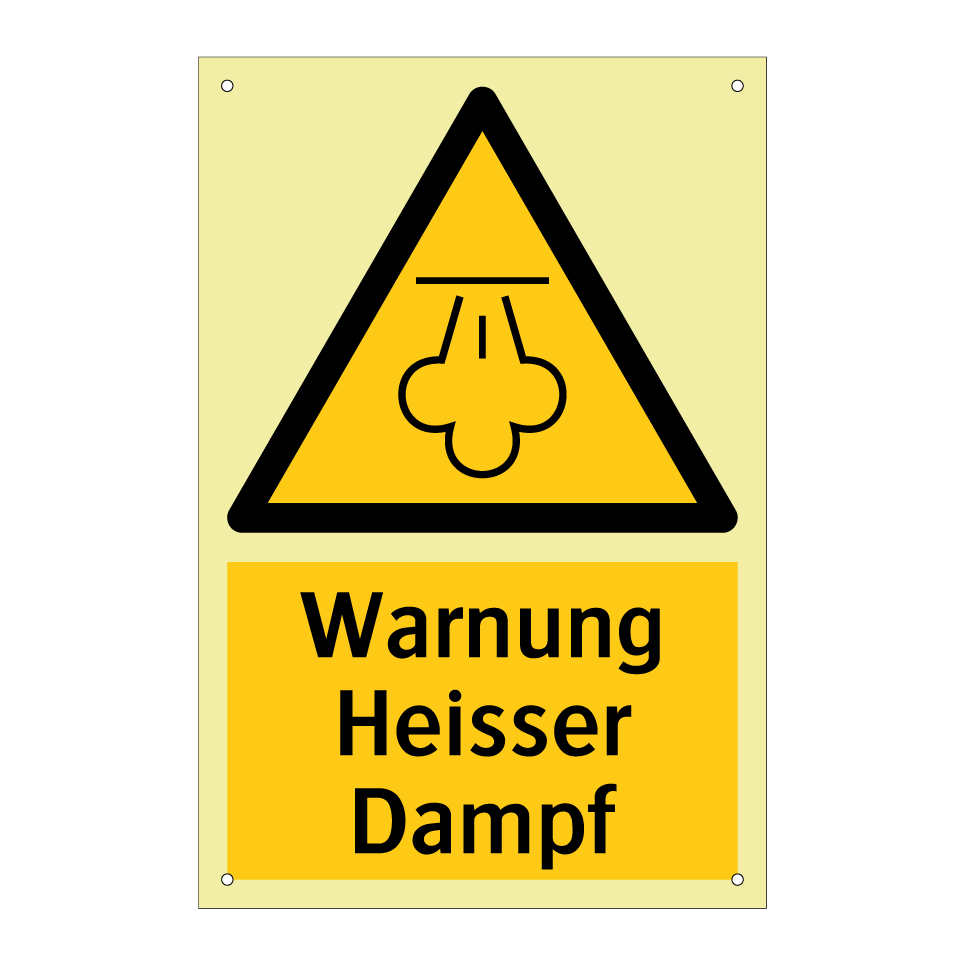 Warnung Heisser Dampf