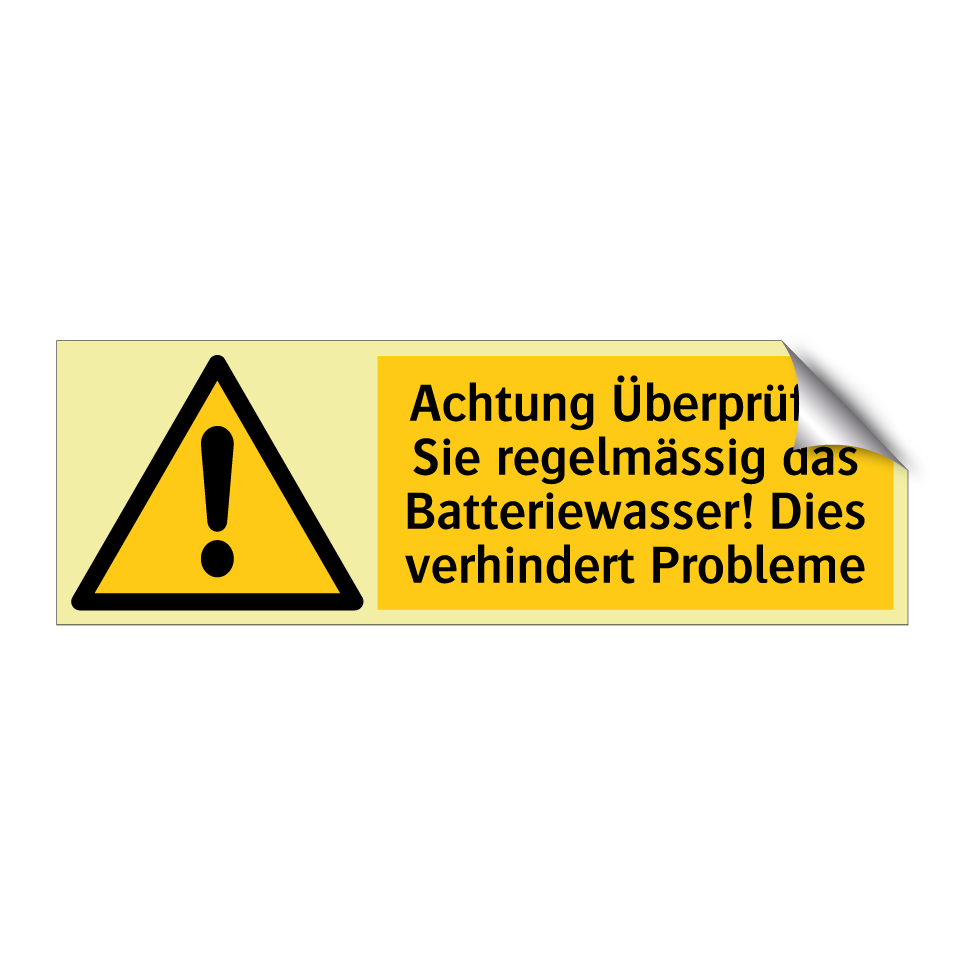 Achtung Überprüfen Sie regelmässig das Batteriewasser! Dies verhindert Probleme