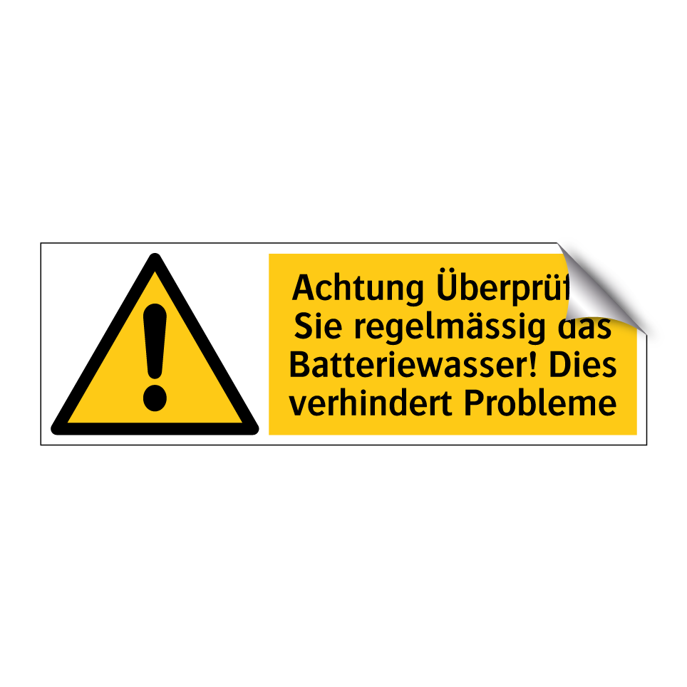 Achtung Überprüfen Sie regelmässig das Batteriewasser! Dies verhindert Probleme