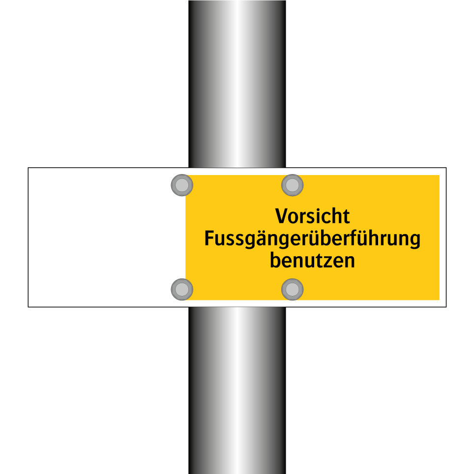 Vorsicht Fussgängerüberführung benutzen
