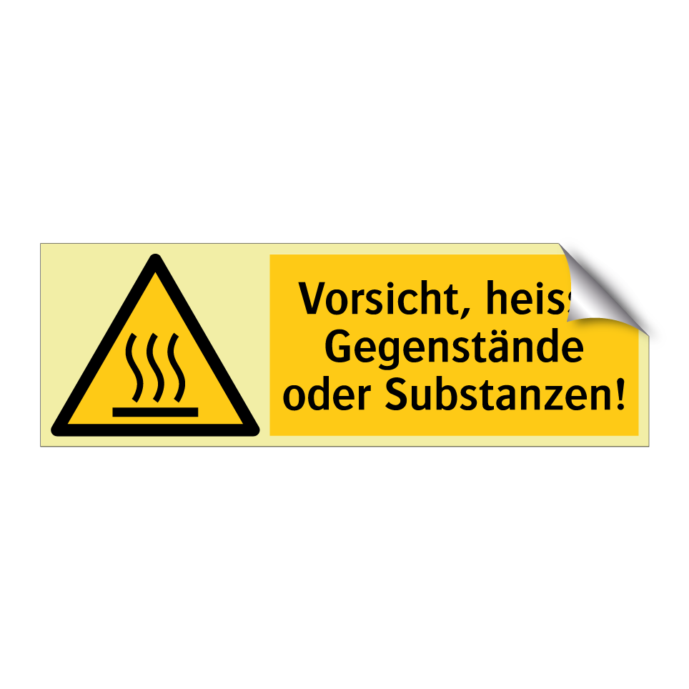 Vorsicht, heisse Gegenstände oder Substanzen!