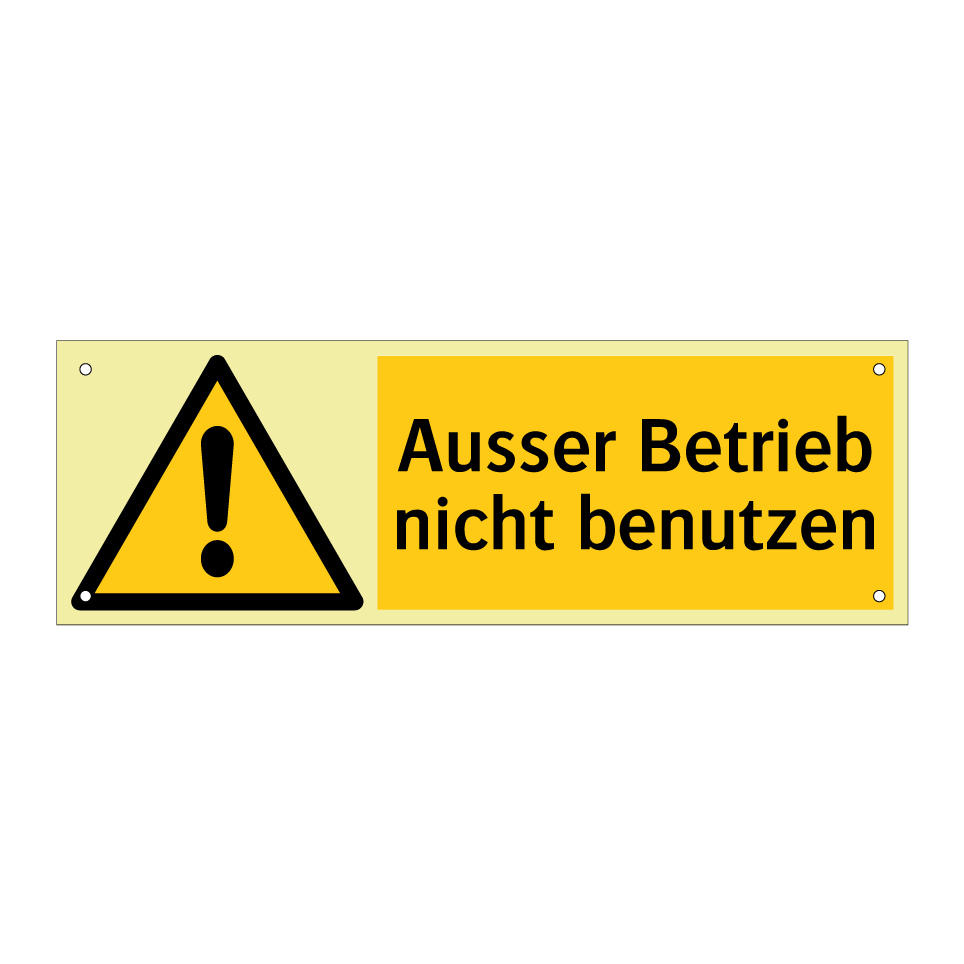 Ausser Betrieb nicht benutzen