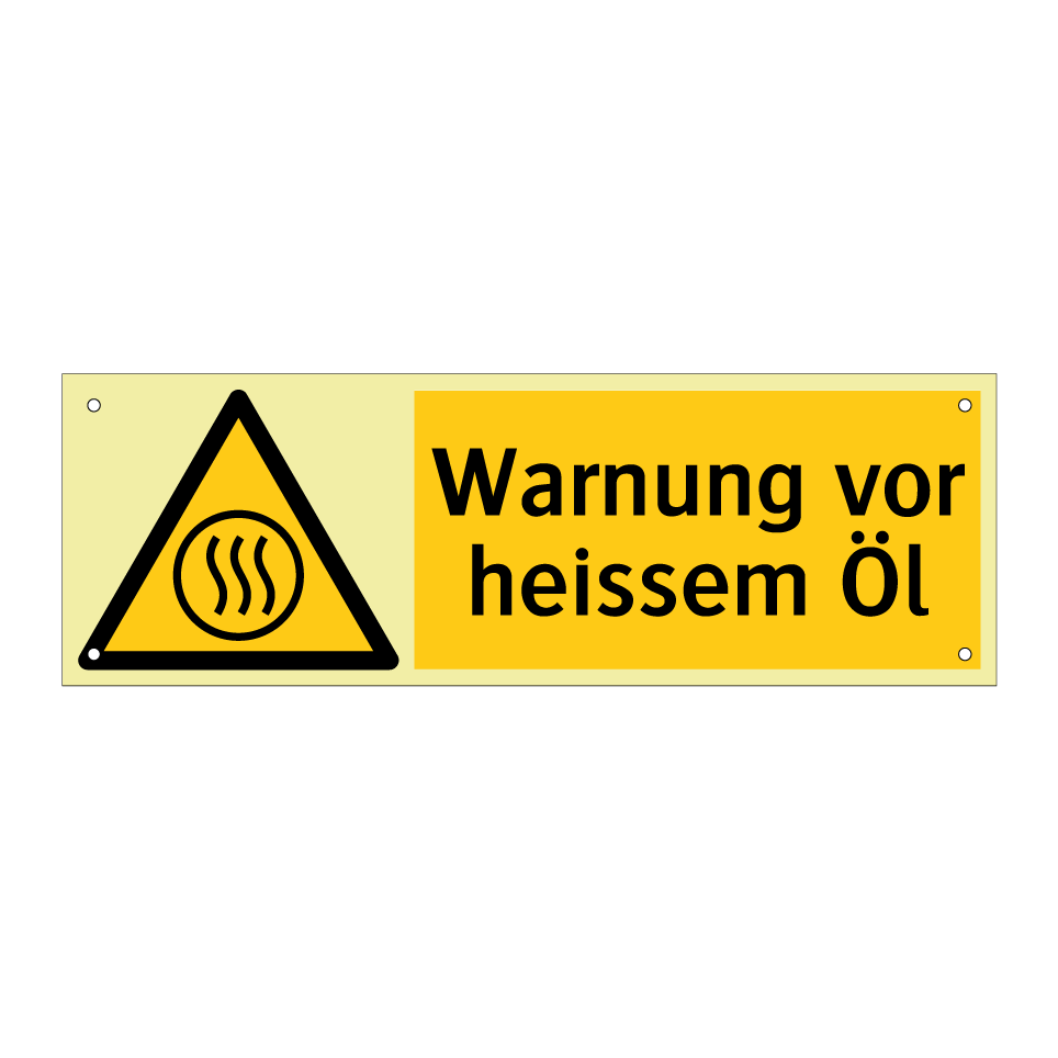 Warnung vor heissem Öl