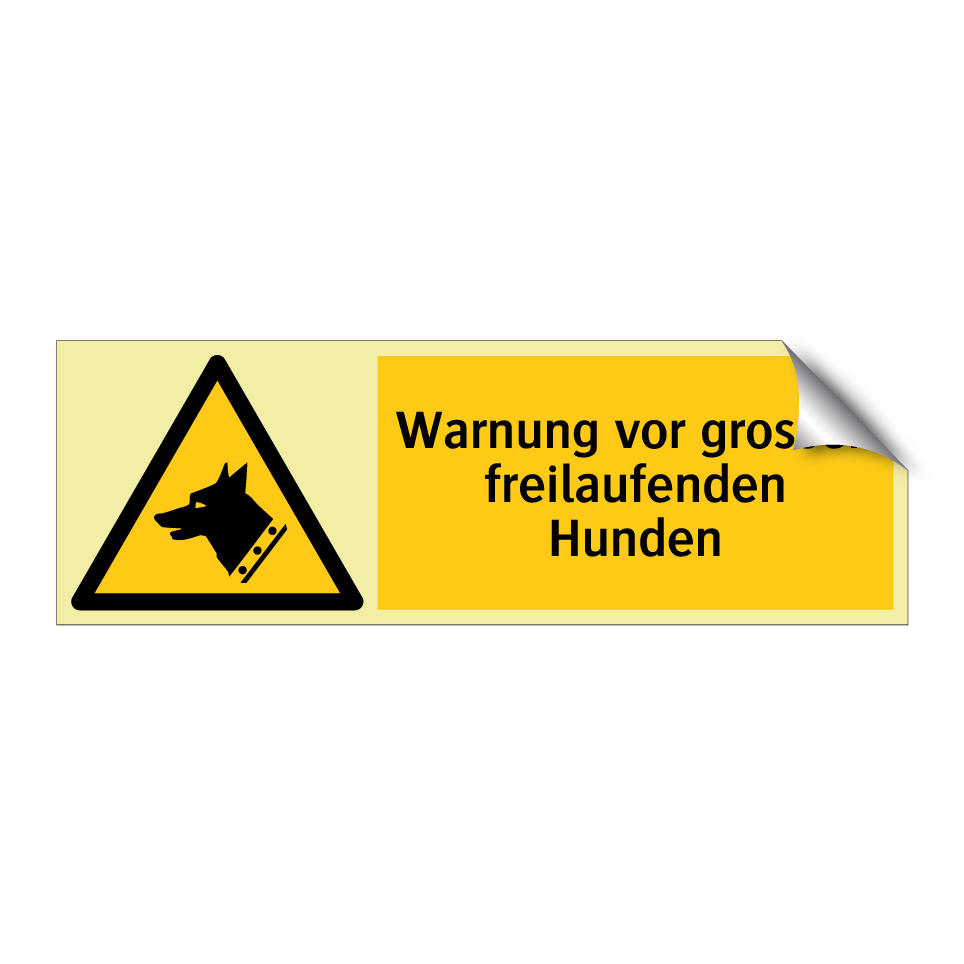 Warnung vor grossen freilaufenden Hunden